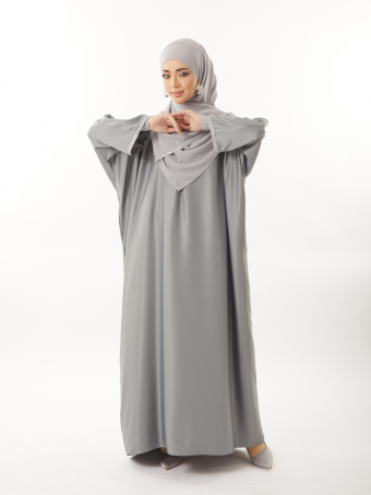Rania Abaya Set Silver Grey