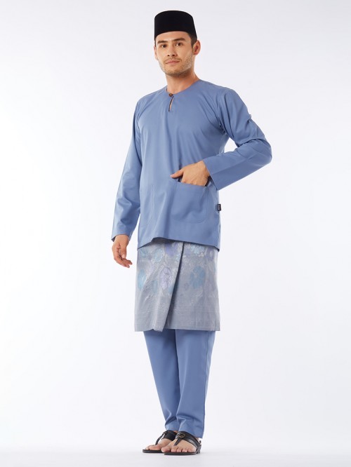 Zikry Baju Melayu Teluk Belanga Dusty Blue