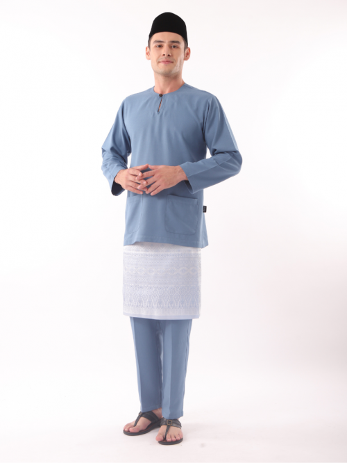 Seri Kesidang Baju Melayu Teluk Belanga Dusty Blue