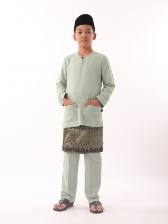 Ku Kesidang Baju Melayu Teluk Belanga Kids Mint Green