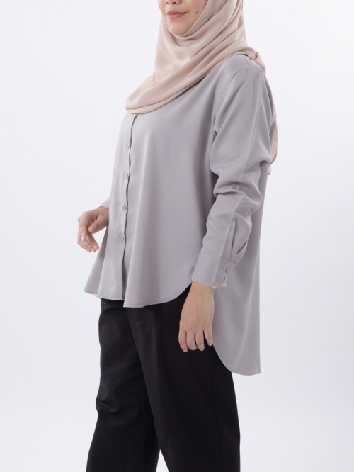 Nia Relaxed Blouse Silver
