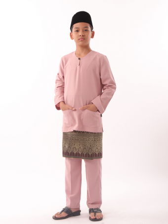 Ku Kesidang Baju Melayu Teluk Belanga Kids Rose Brown