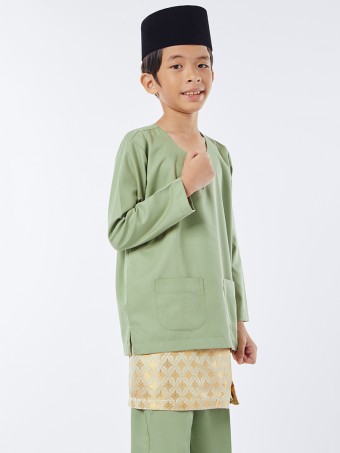 Ilyas Baju Melayu Teluk Belanga Lime Green