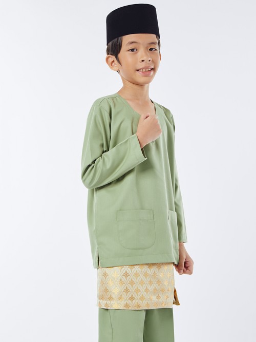 Ilyas Baju Melayu Teluk Belanga Lime Green