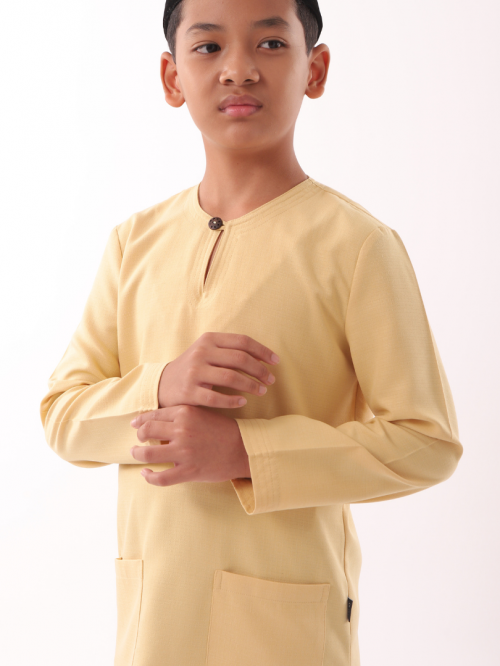 Ku Kesidang Baju Melayu Teluk Belanga Kids Yellow