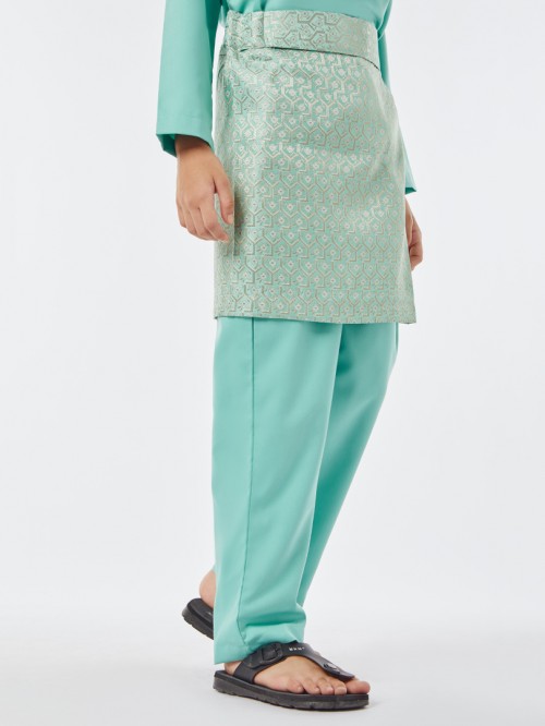 Ilyas Baju Melayu Teluk Belanga Turquoise Green