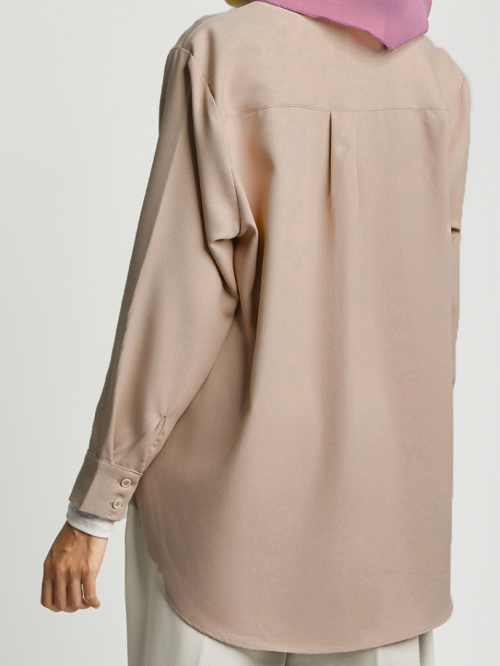 Nia Relaxed Blouse Nude Brown