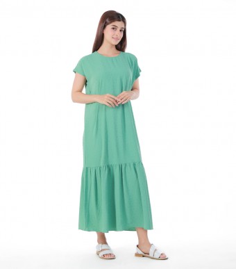 Harumi Lounge Dress Text Mint Green