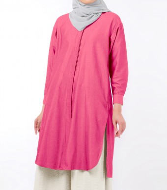 Raisa Long Shirt (Top) Hot Pink