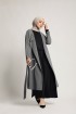 Women Canton Crepe Long Jacket Dark Grey