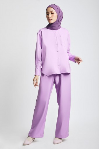 Irene Gusset Shirt Set Lilac Purple