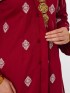 Iris Embroidered Long Kebaya Maroon Red