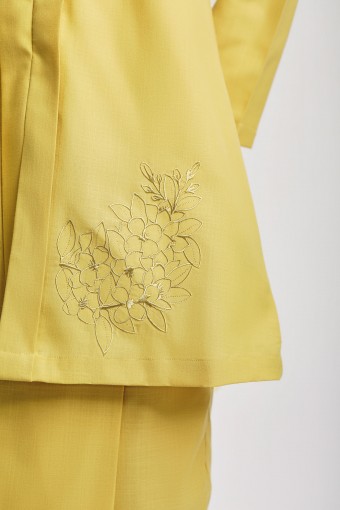 Nona Embroidered Kebarung Lemon Yellow