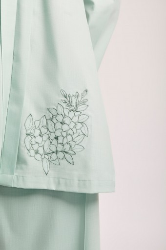 Nona Embroidered Kebarung Mint Green