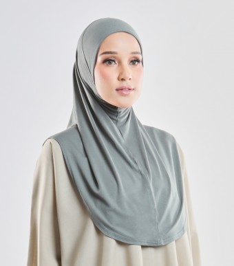 Anith Instant Hijab Green Grey