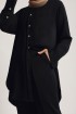 Nuura Women Matte Satin Shell Button Shirt Black