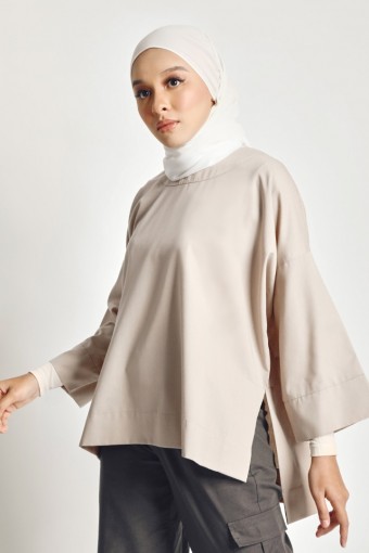 Women Cotton Wide Sleeves Blouse Ivory White