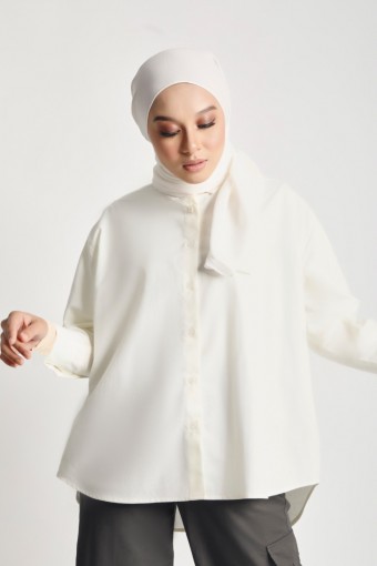 Women Cotton Drop Shoulder Shirt Off White