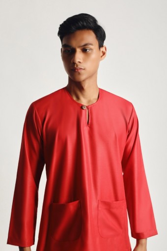 Afwan Baju Melayu Teluk Belanga Red