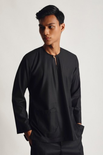 Afwan Baju Melayu Teluk Belanga Black