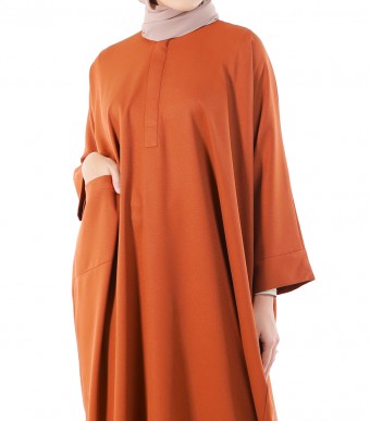 Yusra Lounge Dress Brick Orange