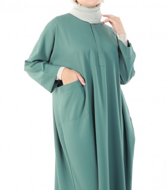 Yusra Lounge Dress Moss Green