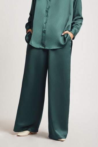 Nuura Floor Length Pants Emerald Green