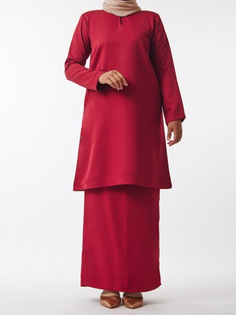 Laily Kurung Maroon Red